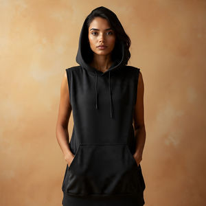 Sudadera con capucha sin mangas atlética para mujer personalizada, chaleco de entrenamiento de poliéster a la moda de verano para correr, para invierno y otoño - Product Image 5