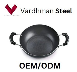 Venta al por mayor Venus de doble capa de hierro Kadhai de acero inoxidable con mango antiadherente ollas de vidrio pequeños conjuntos - Product Image 5