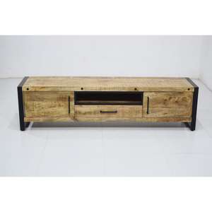 <b>Modern</b> Industrial Farmhouse Traditional Solid Mango Wood <b>TV</b> Unit <b>Stand</b> Extendable Drawer Storage Cabinet Home Office Hotel - Product Image 6