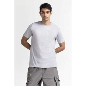 Grey <b>White</b> Striped Knitted T-<b>Shirt</b> with <b>Long</b> Length Printed Designer TS-CNSJ24-096 Model Silk Screen Printing Plain Dyed Pattern - Product Image 5