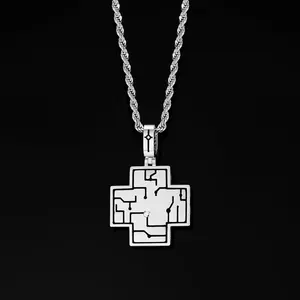 Colgante de Aleación Chapado en Oro para Hombre, Estilo Hip Hop, con Circonitas, Diseño Moderno y Personalizado - Product Image 4