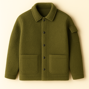 Sweat à capuche en laine à motif uni OEM/ODM, vêtements d'extérieur d'hiver personnalisés pour hommes et femmes, faible MOQ, vente en gros, col roulé - Product Image 3