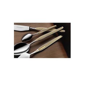 ชุดเสริฟสลัดสแตนเลสสีเงินขัดเงาพร้อมด้ามจับเลเซอร์ทองเหลืองสีทองมีด้ามจับชุดเสิร์ฟสลัดส้อม - Product Image 1