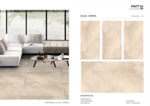 Olga Brown Carreaux en porcelaine 1200x600 Mat Carrelage en porcelaine mate à surface complète Carrelage de sol d'intérieur - Product Image 3