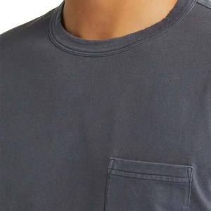 T-shirts pour hommes en vente chaude, couleur grise, col rond, t-shirts unis pour hommes avec poche latérale, vêtements d'été, coton, manches courtes, t-shirts surdimensionnés - Product Image 4