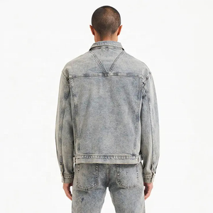 Custom Winter Button up Cargo Pocket Washed <b>Padded</b> Denim Coats Jacket Distressed Denim Jean <b>Mens</b> Jacket - Product Image 4