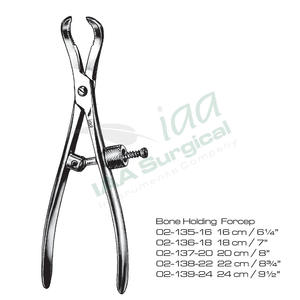 Pinzas de Acero Inoxidable de Alta Calidad para Sujeción de Huesos, 20 cm, Pinzas Ortopédicas de Reducción 02-077-20, Instrumentos Quirúrgicos - Product Image 3