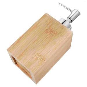 Botella dispensadora decorativa de madera de bambú para crema líquida para manos, desinfectante de manos líquido para lavar platos en encimeras de cocina y baño - Product Image 2