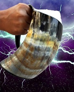 Chope à bière rustique en corne de buffle, faite à la main sur mesure - Product Image 2