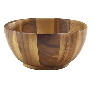 Bol à salade en bois massif poli, léger, accessoires de cuisine en gros, grand bol à salade en bois d'olivier, offert par Tradebit - Product Image 1