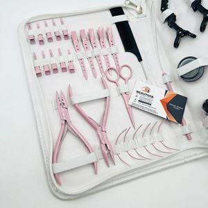 Pinzas Profesionales para Extensiones de Cabello, Color Rosa, Acero Sostenible, Uso en Salón, las Mejores Herramientas para el Cabello - Product Image 1