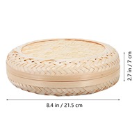 Boîte de rangement en bambou simple exquise avec couvercle Boîte en bambou faite à la main Décoration de table pour la maison naturelle écologique Vente en gros du Vietnam