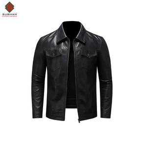 Blouson aviateur vintage en similicuir, uni, décontracté, hiver, fermeture éclair, doublure en polyester doux, service OEM - Product Image 1