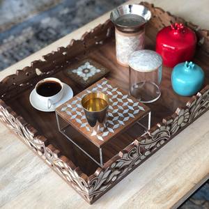 ถาดไม้อาราบิกพร้อมม็อบฝังและอะคริลิคใสสำหรับเทศกาลช็อกโกแลตและวันที่ - Product Image 5