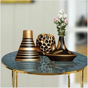 Vase à fleurs en fer électroplaqué or et noir Acube Industries, taille personnalisée, décoration minimaliste pour la maison, mariage, salon - Product Image 4