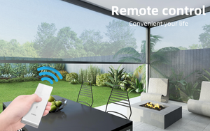 <span class=keywords><strong>Rideau</strong></span> de <span class=keywords><strong>pergola</strong></span> imperméable <span class=keywords><strong>pour</strong></span> le jardin Rideaux de pare-soleil réglables à distance Écran à rouleau zippé imperméable et durable - Product Image 4