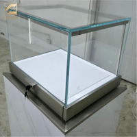 Présentoir à bijoux moderne en marbre veiné de luxe, verre trempé, logo personnalisé, éclairage LED, écologique, robuste, recyclable