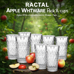 Ensemble de 6 tasses en verre blanc RACTAL Apple - Product Image 3