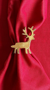 Rond de serviette en métal doré élégant en forme de renne décor de table à manger pour la maison décoration de table de dîner de fête de mariage fabriquée en Inde - Product Image 2