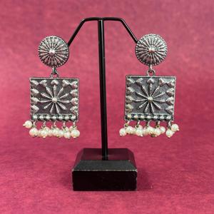 Oxidized Antique Silver Women Earring Gift for <b>girlfriend</b> - Product Image 3