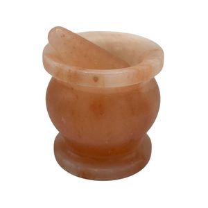 Juego de mortero y mortero de sal del Himalaya decorativo para uso culinario o cocina natural artesanías naturales hechas a mano - Product Image 2