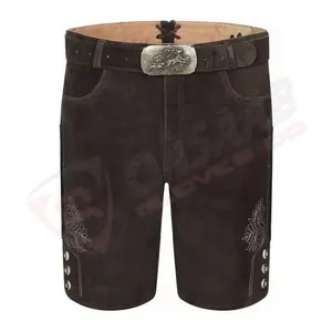 Breathable Bavarian Lederhosen Short-Bert <b>Suits</b> With <b>Belt</b> - Product Image 1
