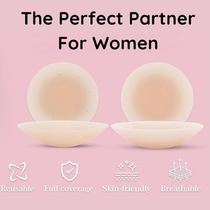 Personnalisé Femmes Sexy Sein Soutien-Gorge Autocollants Pad Invisible Doux Rond Fleur Forme Silicone Couvre-Mamelons Pasties Prêt À Expédier - Product Image 4