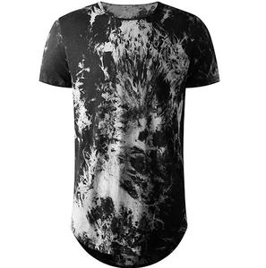 New Formal Oxford Polyester/Cotton Breathable Customizable <b>Long</b> Elongated Big Tall Private Label Scoop <b>T</b>-<b>Shirt</b> - Product Image 1