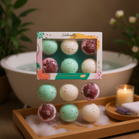 Lot de 6 bombes de bain effervescentes de luxe multicolores de 80g, parfum spa naturel, senteur melon et ylang-ylang, d'origine naturelle