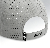 Gorra de Béisbol Gris Claro de 5 Paneles con Bolsillo para Tees de Golf, Logotipo Bordado, Cierre Magnético, Unisex, Primavera Verano, Casual, Deportiva, para Exteriores