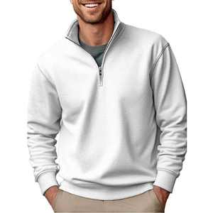 Sudaderas con Capucha para Hombre, Estilo Casual, Urbano, Cuello Redondo, Bloques de Color, Cierre de Cremallera de un Cuarto, Manga Regular, Ropa de Invierno, Venta al por Mayor, OEM - Product Image 3