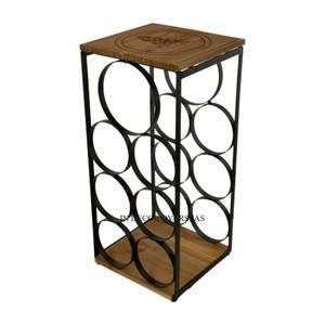 Soporte y soporte para botellas y vino hecho de madera de la mejor calidad con recubrimiento en polvo de Color negro de Metal resistente, suministros de decoración para el hogar - Product Image 1