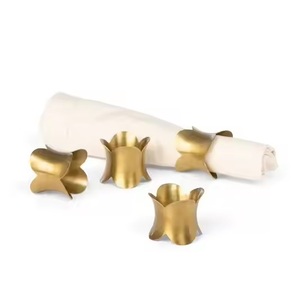 Servilletero de latón con estilo de alto perfil para Decoración de mesa de boda, vajilla duradera sostenible de estilo americano - Product Image 1