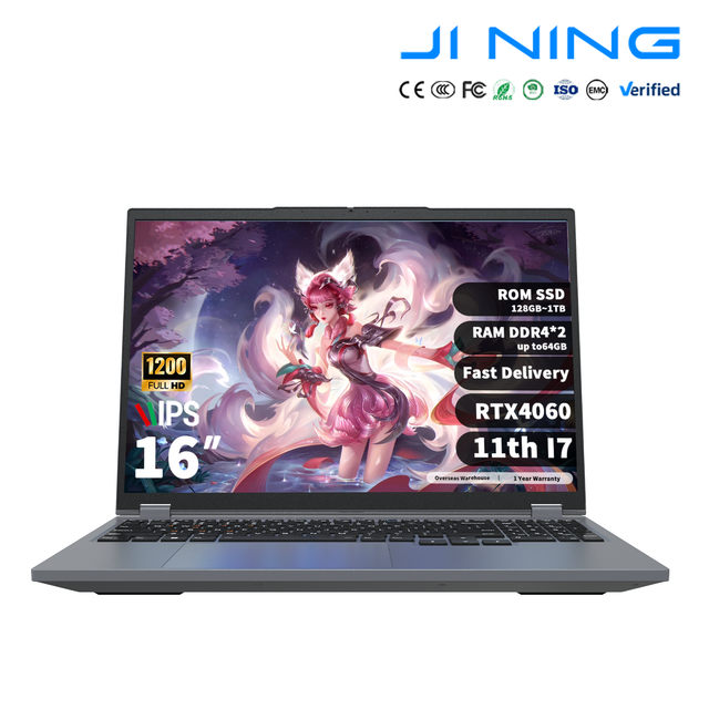 Esports Gaming Laptop 16 Inch Intel Core I7 11370H RTX 4060 8GB 144Hz IPS RGB 16GB 32GB DDR4 512GB 1TB SSD Keyboard Windows 11