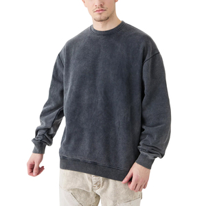 Sudadera personalizada de lujo con hombros caídos, cuello redondo, oversize, 100% algodón, informal, para hombre. - Product Image 1