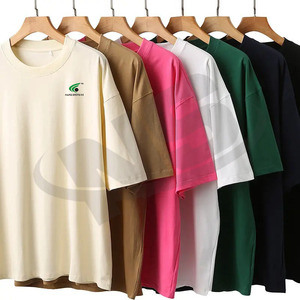 OEM ODM 100% T-shirt ample imprimé en coton pour hommes Streetwear mode en mélange de bambou lourd avec logo personnalisé - Product Image 4