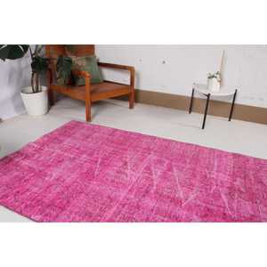 Tapis turc vintage, tapis de 3,8 x 8,1 pieds, tapis persan rose - Product Image 3
