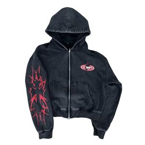 Sweat à capuche zippé pour homme 100% coton lourd avec lavage à l'acide Style très vendu avec personnalisation complète Sweat à capuche zippé pour homme - Product Image 1