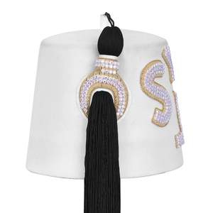 Chapeau maçonnique de Fez brodé de bijoux en gros de qualité supérieure casquette personnalisée de vente chaude pour les francs-maçons - Product Image 5