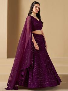 Lehenga choli กับงานเย็บปักถักร้อยหนัก lehenga choli สำหรับงานปาร์ตี้และโอกาสเทศกาล - Product Image 2
