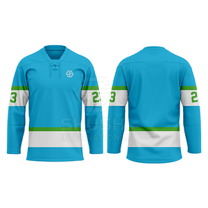 Maillot de hockey sur glace imperméable pour adulte, taille adulte, prix de gros, design personnalisé, vêtements d'équipe, 100% polyester, nom d'équipe personnalisé, fabriqué au Pakistan - Product Image 4