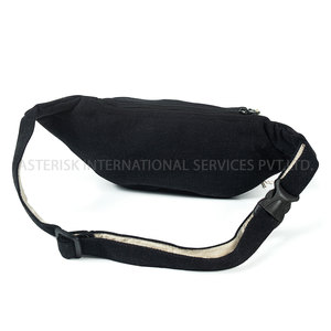 Sac de ceinture en chanvre avec 3 compartiments zippés Sac banane à bandoulière en coton de chanvre pour hommes et femmes Cadeau parfait pour les végétaliens - Product Image 3