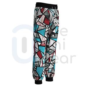 Nueva llegada de los hombres Casual Mid ligero gimnasio Fitness pantalones personalizados rectos curvos rayas impresas bolsillos 100% algodón - Product Image 3