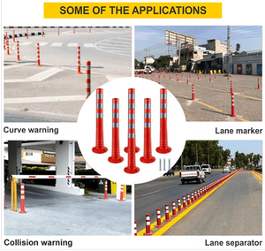 Cônes de délinéateur en PVC orange PE de 16 pouces personnalisés avec base en caoutchouc pour les chantiers de construction et la gestion des installations - Product Image 5