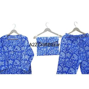 Conjunto de Pijama de Manga Larga con Cordón, Estampado Floral Elegante, 100% Algodón, Suave y Transpirable, Ropa de Dormir de Verano para Mujer - Product Image 4