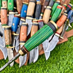 سكاكين صيد بكميات كبيرة مصنوعة يدويًا مع غمد جلد بدون خياطة يدوية سكاكين للبيع بالجملة في الهواء الطلق - Product Image 4