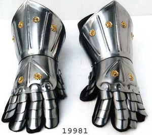 Paire de gants en acier d'armure médiévale - Product Image 3