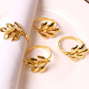 Servilletero de diseñador elegante decoración del hogar mesa superior Uso de fiesta Metal oro latón anillo de alambre servilletero - Product Image 2