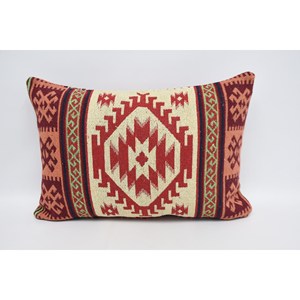 Almohada roja de lana tejida Vintage de 20x28 pulgadas, ecológica, antideslizante, extraíble, lavable, patrón bordado Floral tradicional para - Product Image 1