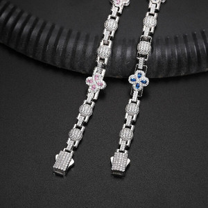 Collar de Plata 925 con Moissanita Clásica Unisex de Alta Calidad, Cadena Cubana, Pulsera de Moissanita, Joyería Hip Hop, Regalo - Product Image 4